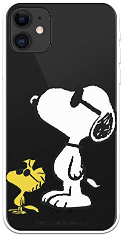Funda para iPhone 12 Mini Oficial de Snoopy Woodstock y Snoopy Posado para Proteger tu móvil. Carcasa para Apple de Silicona Flexible con Licencia Oficial de Peanuts.