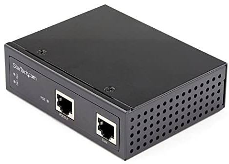 StarTech.com Industrial Gigabit PoE Injector - High Speed/High Power 90W - 802.3bt PoE++ 48V-56VDC Hutschiene UPoE/Ultra Power Over Ethernet Injektor Adapter -40C bis 75C - Robust (POEINJ1G90W)