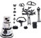 vdhks VEED 14PCS / Set Park Thema Ausstecher Kunststoff Pflanze Baum Gras Straßenlampe Fondant Cutter Kuchen Dekorationswerkzeuge Backen Cupcake Form
