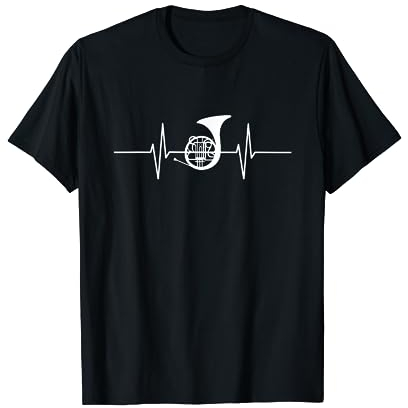 Instrument Musik Hornspieler EKG Herzschlag Horn T-Shirt