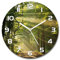 Tulup Glasuhr ⌀ 30cm - weißen Zeigern - Wanduhr Wandkunst Bild Gehärtetem Glas Uhr Echtglas Küche Wohnzimmer - Wald in der Sonne
