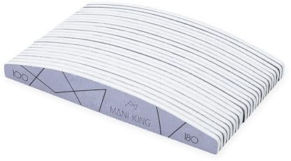 MANI KING Set di 25 lime per unghie 100/180 – file professionali – mezzaluna – accessori per unghie aggiuntive e gel – file usa e getta per un salone di bellezza – set di frecce per unghie