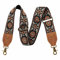 Taschengurt-2breiter Schulterriemen aus Rindsleder, Retro verstellbarer Ersatz, Crossbody-Taschenriemen mit mehreren Mustern für Handtaschen, Crossbody-Taschen, Umhängetaschen (Braune Blume)