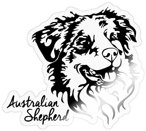Spreadshirt Australian Shepherd Hund Aussie Hütehund Sticker, max. 10x10 cm, 10 x 10 cm, Transparent glänzend