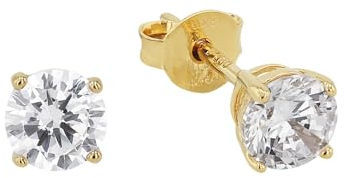 Amor Ohrstecker aus 925 Sterling Silber für Damen, Ohrschmuck, Gold, 0,5 cm, Kommt in Schmuck Geschenk Box