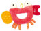 Sigikid Greifling Krabbe, RedStars Babyspielzeug mit Rassel und Beißfläche: greifen, entdecken, spielen, für Babys ab Geburt, Art.-Nr. 42919, pink-gelb, 16x11x2 cm