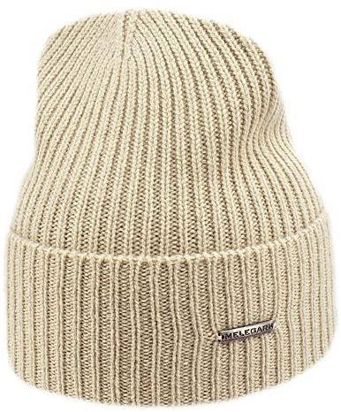 MELEGARI Mütze Beanie Cortina | Wolle und Kaschmir | Made in Italy | Unisex, beige, Taglia unica-XL