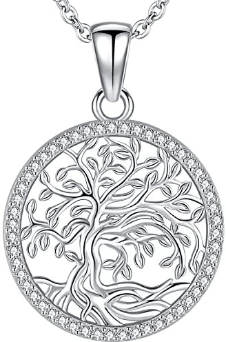 Collier Arbre de Vie Argent Sterling 925 Pendentif Arbre de Vie pour Femme, Bijoux Arbre de Vie Argent Personnalisé pour Femme, Cadeau Anniversaire pour Filles Maman