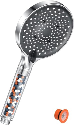 YEAUPE PRO Filter-Duschkopf, 6 Modi, entfernt Chlorreste, reduziert trockene juckende Haut, Wasserenthärter für hartes Wasser, hoher Druck, Φ130 mm, großer starker Durchfluss,