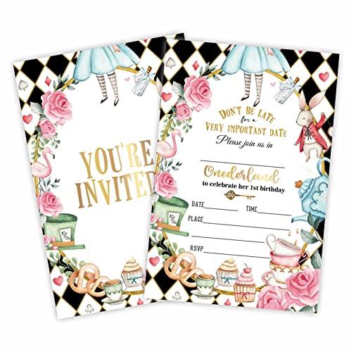 Einladungskarten für Teeparty, Geburtstagsparty, Schachbrett-Einladungskarten (20 Stück) mit Umschlägen, schwarz-weißes Raster, stilvolle Einladungskarten für Jungen, Geburtstagsparty-Zubehör,A21