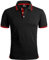 SwissWell Poloshirt Herren Kurzarm Atmungsaktiv Golf Tennis Sport Polo Shirts Sommer Freizeit T-Shirt Schwarz und rot L