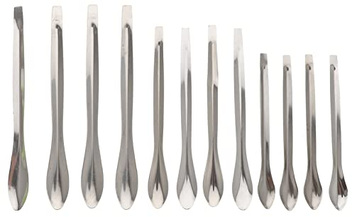ULTECHNOVO Lab Spatulas, Metal Scraper Spoons Micro Lab Spoon Useful Measure Scoop Measuring Spoon Measure Spoon Appliance 12PCS