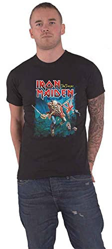 Iron Maiden T Shirt Trooper Eddie Large Eyes Logo Official Unisex Black S