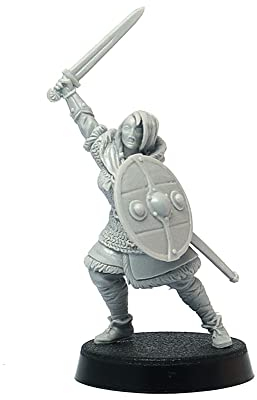 Brother Vinni Female Viking, Amazon Miniature, Shield Maiden 28mm, Resin, Grau, 3.5x1.5x1.5