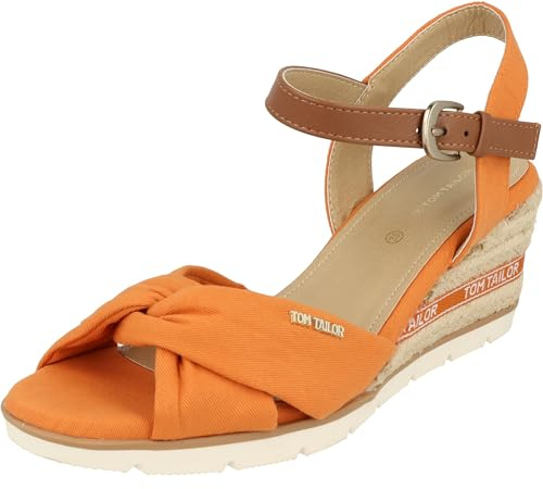 TOM TAILOR Damen 5390040007 Keilsandale Orange 36 EU