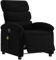 vidaXL Massagesessel, Elektrisch Relaxsessel mit Liegefunktion Vibrationsfunktion, Fernsehsessel für Wohnzimmer, Liegesessel TV Sessel, Schwarz Stoff