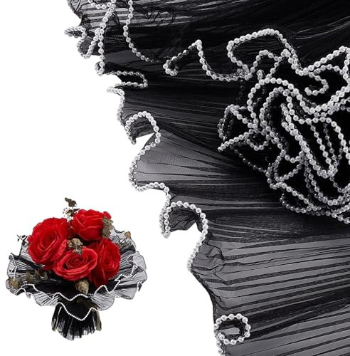 Timebid Geschenkpapier mit gerüschtem Perlenrand für Valentinstag, Hochzeit, Festival, Geschenke