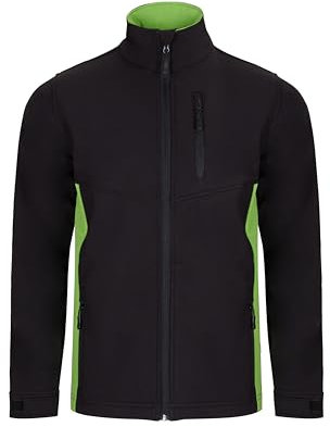 VELILLA Unisex Softshelljacke zweifarbig, schwarz und limettengrün, XS