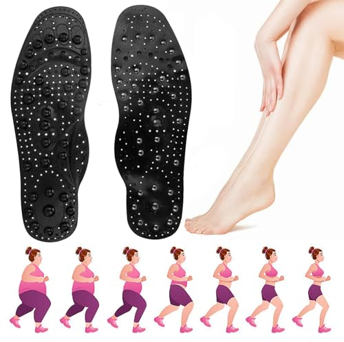 Magnetische Einlegesohlen, 1 Paar (68 Magnetstein Einlegesohlen) Orthopädische Einlegesohlen Akupressur für Männer und Frauen (41-46)
