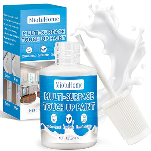 MiotuHome Enamel Touch Up Paint 30ml For Kitchen Appliances & Bathroom - 30ml Fast Drying Repair Pen - Suitable For Radiator, Shower, Fridge, Sink, Chips and Scrapes (White)