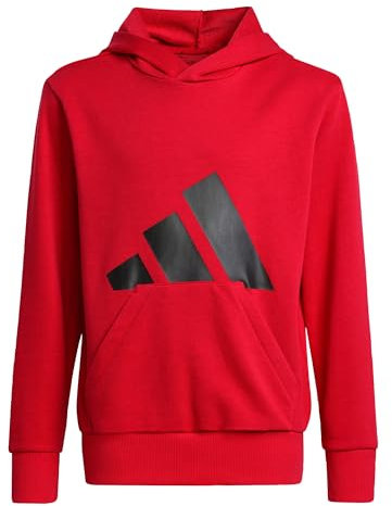 adidas Unisex - Bambini ESSENTIALS BIG LOGO HOODIE, Rosso (Pure Ruby/Black), 9-10 anni