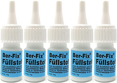 Ber-Fix Füllstoff-Granulat für Industrie- und Sekundenkleber Perfekte Schweißnaht-Reparatur, WEISS, 15g, 10 Stück