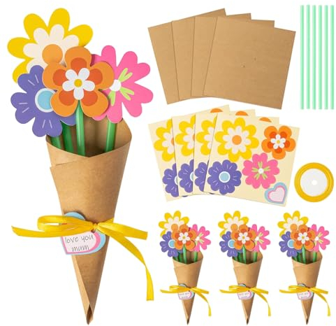 GMBYLBY Blumensträuße, Bastelset, zum Selbermachen, Blumensträuße, Lehrer, Muttertagsgeschenk für Mutter, Kinder, Blumensträuße zum Basteln
