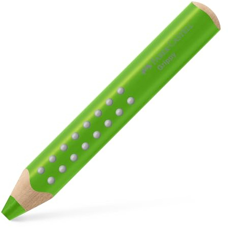 Faber-Castell - Buntstift Grippy Apfelgrün 3-in-1 Malstift | Dicker Farbstift für Kleinkinder, ergonomischer Jumbo Buntstift mit Grip-Noppen, leicht abwaschbar