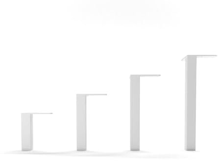 HEVVA Luzern & LINZ Lot de 4 pieds de meubles, 10/15/20/25 cm, blancs, 20 cm, carrés