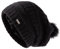 TOP-EX Wintermütze Damen 100% Wolle Strickmütze mit Fellbommel - Warm gefüttert & Winddicht, ideal für Outdoor-Sport und Ski - Schwarz
