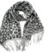 Michael Kors Schal I Damen I Winterschal I 200cmx65cm I Logo I Leopardenmuster (Schwarz-Grau) Franzenschal 7351