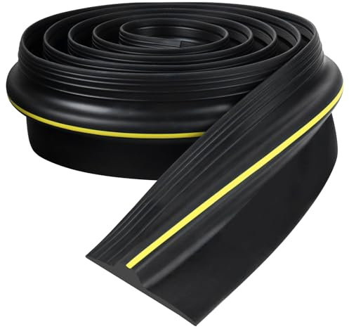 Garage Door Seal Universal Garage Door Seal Strip Heavy Garage Door Bottom Weather Stripping Rubber Seal Strip Garage Door Weather Seal Excluder Waterproof (Black Yellow, 100mm(W) x 25mm(H) x 3m(L))