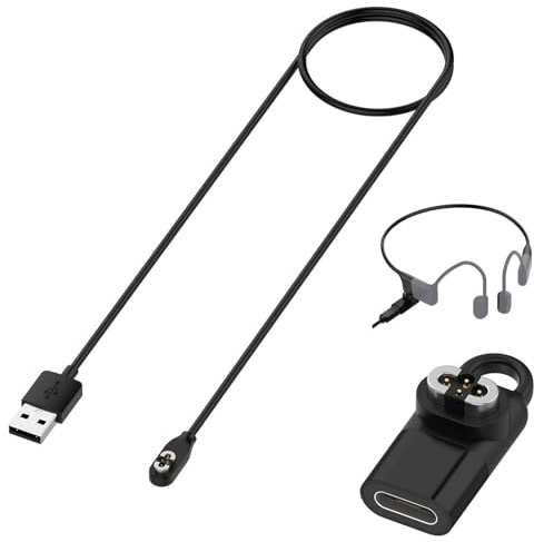SZZCNOX Charging Cable Charger Adapter Compatible for SHOKZ OpenSwim Pro（S710） Headphones, USB Magnetic Charging Cord for Shokz Open Swim Pro S710 Headphones Accessories (Charging Cable + Adapter)