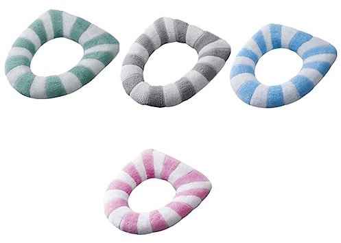 SOLUSTRE 4 Stück verdickter Toilettensitz Töpfchen Trainingssitz Toilettensitzbezüge Klobürste Bausatz seat Cushion sitzkissen eckbank verdickter Sitzbezug tragbares Sitzkissen Ballaststoff