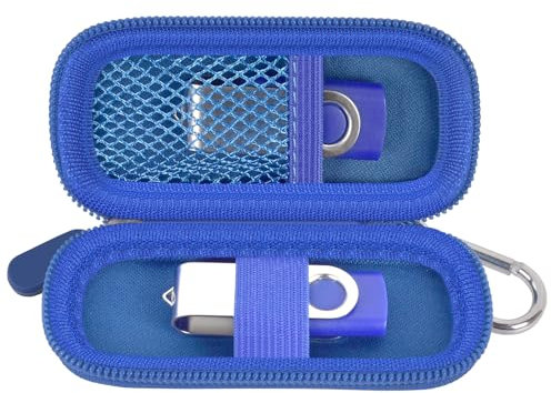 USB Stick Aufbewahrung Tasche kompatibel mit SanDisk/für Samsung/für PNY Flash-Laufwerk, Memory Stick Thumb Drive Datenspeicher Tasche, 16/32/128GB Elektronisches Zubehör Halter (Dunkelblau)