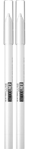 Maybelline New York Wasserfester Eyeliner mit wischfester, farbintensiver Gel-Textur, Tattoo Liner Gel Pencil, Nr. 970 Polished White (Weiß), 1 Stück (Packung mit 2)