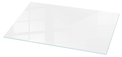 Wallfluent Tafelglas 120x60 cm Sicherungsblech Fleckenbeständigkeit Wasserdicht Schutz vor Kontamination Glatte Oberfläche Polierte Kanten Installationswerkzeuge - Weiß Glatt