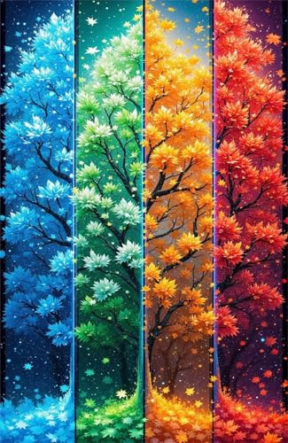 Puzzle 700 Pièces Adultes Arbre Quatre Saisons Puzzle Difficile et Stimulant Jeux éducatif Puzzles Classiques Puzzles 700 Pièces Adultes Cadeau Stimulant 52 x 38 cm
