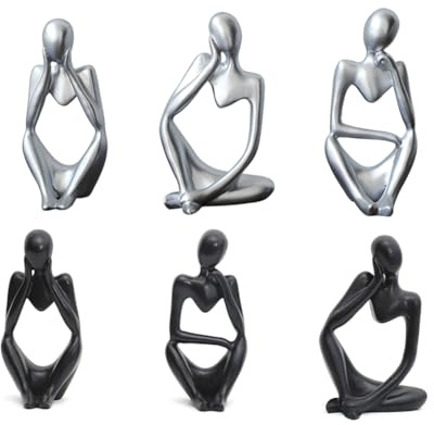 Flaroey Statue Decor Abstract Art Sculpture, Resin Collectible Figurines for HomeLiving Room Office Shelf Decoration