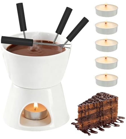 Dongcill Tazza per Fonduta di Cioccolato,Tazza Cioccolata Calda Candela