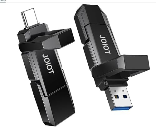 JOIOT Clé USB C 256 Go jusqu'à 450 Mo/s Double Type-C et USB-A USB 3.2 Disque SSD USB-C compatible avec iPhone 15/16 Série Smartphone Tablette Ordinateur Portable Voiture Smart TV Console de Jeu