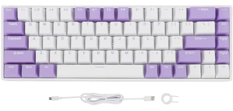 XCHYEAM 68 Keys Mechanical Keyboard 60% Blue Switch Hot Swap N Key Rollover RGB Backlit USB C Wired Keyboard for 7 8 10 and HarmonyOS