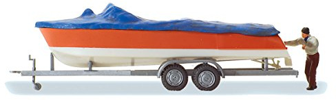 Preiser 1/87 th – pr33255 – Modelleisenbahnen – Motorboot auf Anhänger