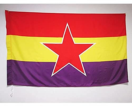 AZ FLAG Bandera ESPAÑA Republicana Estrella del EJÉRCITO Popular 150x90cm para Palo - Bandera DE LA Republica ESPAÑOLA 90 x 150 cm