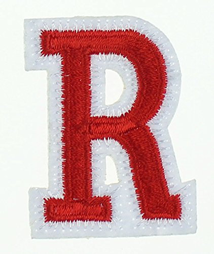 RECHERE Letter Alphabet Uppercase Embroidered Iron On Patch Applique Red (R)