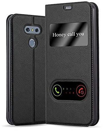Cadorabo Funda Libro para LG G6 en Negro Cometa - Cubierta Proteccíon con Cierre Magnético, Función de Suporte y 2 Ventanas- Etui Case Cover Carcasa