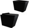 Coppia Set Sanitari Bagno Filo Muro Nero Opaco Squadrati a Terra Wc Bidet Coprivaso Soft Close Incluso
