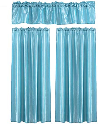 Xmiral T黵vorhang Einfarbig Halbtransparent Gardine Vorhang h鋘gen Dreiteilig F黵 Kinderzimmer Wohnzimmer Schlafzimmer(G,150cmx70cm/60cmx150cm)