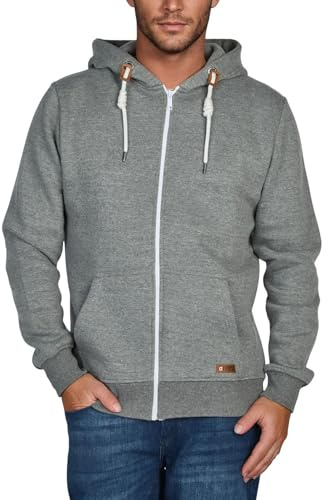 riverso Sweatjacke Herren mit Kapuze Reißverschluss Regular Fit RIVThilo | Kapuzenjacke Grau Braun Grün Rot Blau Schwarz Beige S M L XL XXL 3XL 4XL 5XL