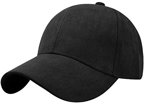 Tuopuda Baseball Cap Herren Damen Sport Kappe 6-Panel Unisex Basecap Outdoor Retro Mütze Reine Farbe Baseboard Baseballkappe Verstellbar einfarbige Baseballmütz Basecap Sommer Trucker Hut, schwarz